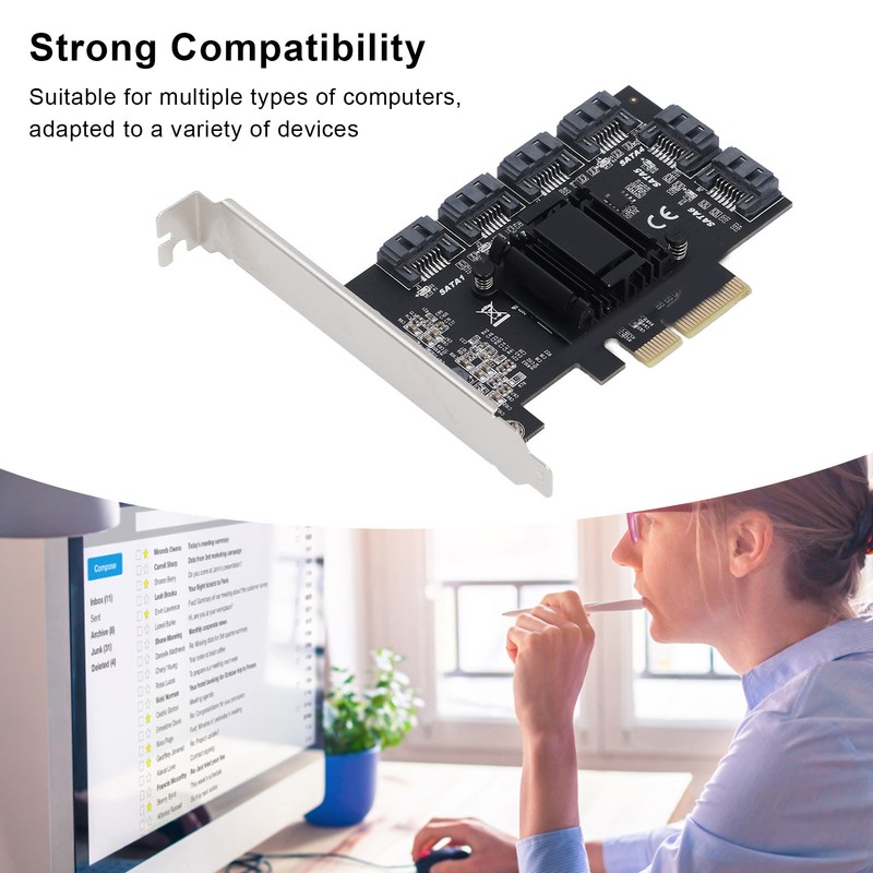 PCIe 3.0 X4 to SATA 3 Adapter Card High Speed