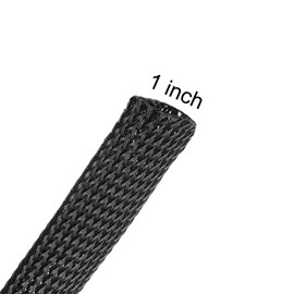 uxcell Cable Sleeving, 1 Inch -100ft PET Braided Cable Sleeve, Expandable Braided Cable Sleeve for TV/Computer/Home Theater/Other Home Device Cable - Black