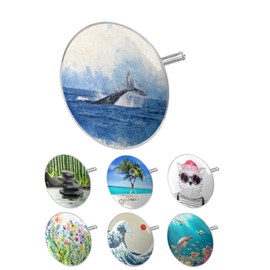arteneur - Universal Bath Plug | for 39-50 mm Bath Tubes | Stem Diameter 8 mm | Extra Narrow with Triple Lock | Height Adjustable | Whale Fish