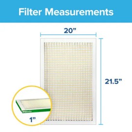 Filtrete 20x21.5x1 AC Furnace Air Filter, MERV 8, MPR 700, Tough on Pollen, Easy on Airflow, 3-Month Pleated 1-Inch Electrostatic Air Cleaning Filter, 4-Pack (Actual Size 19.69 x 21.19 x 0.81 in)