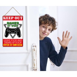 WhatSign Game Room Sign - 8" x 12" Keep Out Gaming Sign Gamer Signs for Boys Room Gaming Bedroom Game Room Wall Decor Gift for Gamers Men Teen Boys