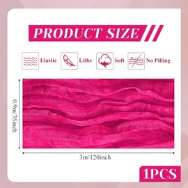 LEBKFT Boho Cheesecloth Table Runner Fuchsia, Long Rustic Sheer Gauze Runner for Wedding, Baby Shower, Christmas Decor