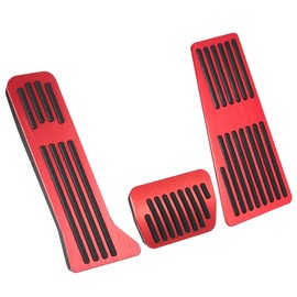 MACHSWON 3Pcs Car Pedal Covers Foot Rest Pedal Pads Anti Slip Aluminum Alloy Pedal Pads Red for Mazda 2 3 6 CX-3 CX-5 CX-9