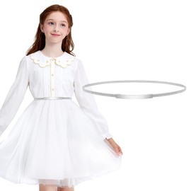 JASGOOD Kids Skinny Metal Waist Belt for Girls Elastic Metal Chain Waist Belt