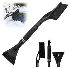 Horuili Auto Eiskratzer, 2 in 1 Eiskratzer Auto mit Besen, Schneebesen Auto mit Eisbrecher Funktion, Abnehmbarer Schneebesen Auto, Windschutzscheibe Eiskratzer für PKW SUV LKW