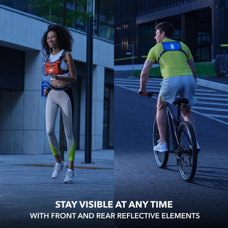 Trailoom Running Chest Pack, Reflective Vest, Water Repellent, Phone Holder,