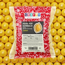 Shimmer Gumballs - Bubble Gum for Kids Yellow Candy - Pearl Lemon Gumballs 3.5 oz Chewing Gum - Nostalgic Valentines Candy for Party Favors Easter Basket & Sweet Treats, 16mm (0.62 inch)