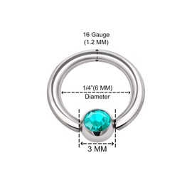 KJM Fashion Surgical 316L Steel BCR Nose Earrings 1.2 mm 16 g Pack of 2, Crystal