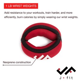 JFIT Wrist Weights, Non-Adjustable Set of 2, 1 LB Each, Small