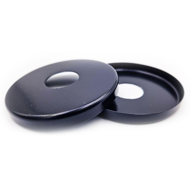 2 x 21mm G1/2 Black Tap Shower Pipe Cover High