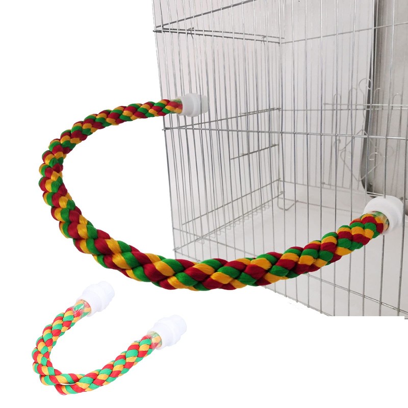 Bird Toys, Colorful U Shape Cotton Rope Bird Resting Perches