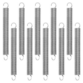 NICAVKIT Pack of 10 Stainless Steel Tension Springs with Hooks, Tension Spring 100 mm Free Length, Outer Diameter 10 mm, Wire Diameter 1.2 mm, Maximum Tensile Force 3.3 kg - 1.2 x 10 x 100 mm