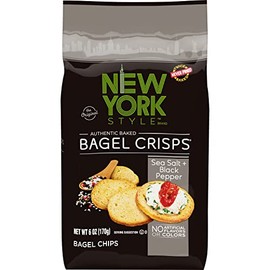 New York Style Bagel Crisps, Sea Salt & Cracked Pepper, 6 Ounce