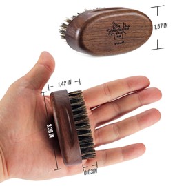 BFWood BFWood Small Travel Beard Brush - Natural Boar Bristles with Black Walnut Wood