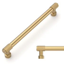 Amerdeco 10 Pack Champagne Bronze Knurled Cabinet Pulls 7 Inch(177.8mm) Hole Center Kitchen Cabinet Handles Drawer Pulls Cabinet Hardware ZH034