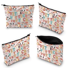 XYANFA Vet Tech Makeup Bag Veterinarian Gift Vet Tech Cosmetic Bag Gift Veterinary Technician Gift Vet Tech Gift For Women (VET TECH)