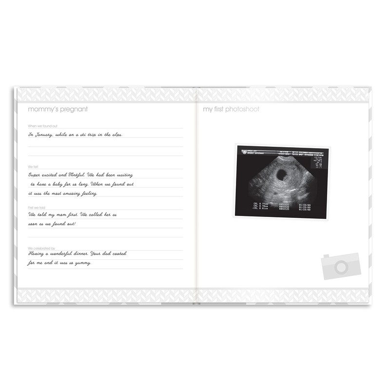 Pearhead First 5 Years Chevron Baby Memory Book, Clean-Touch Baby