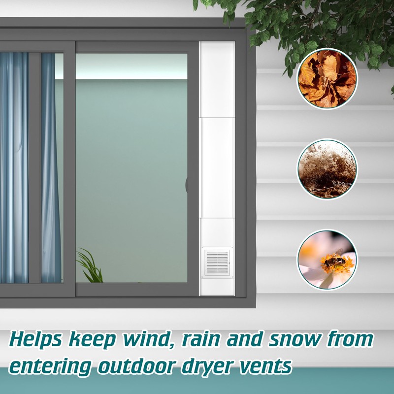 Daisypower Dryer Vent Window Kit,4" Adjustable Window Vent Kit with