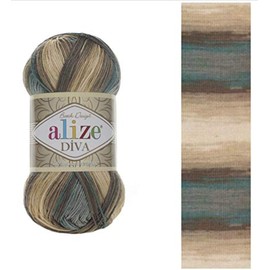 100 % Mikrofaser-Garn Alize Diva, Batik, Seideneffekt, Häkelgarn, Handstricken, türkisches Garn, Kunst, 400 g, Farbverlauf 1532 yd (3307)