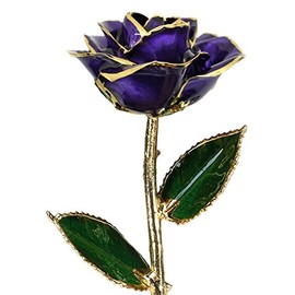 Living Gold Purple 24k Gold Rose Real Rose Dipped in Gold