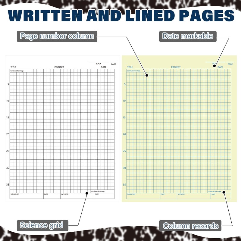 Affrolling 1 Pack Carbonless Lab Notebook Carbon Copy 8.5'' x