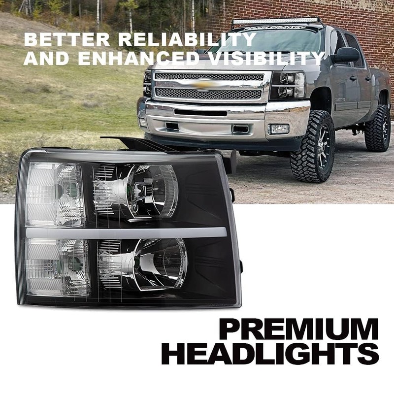 G-PLUS LED DRL Headlights, Compatible with 2007-2014 Chevy Silverado 2500