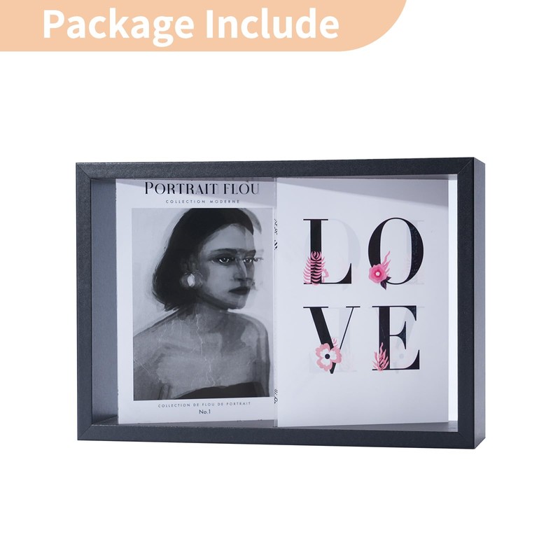 NUPTIO Black Photo Frames for Family: Double Picture Frame for