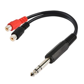 PNGKNYOCN 6.35mm to 2 RCA Audio Cable 1/4 inch TRS Male to 2 RCA Female Jack Y Splitter Stereo Audio Adapter Cable（20cm）