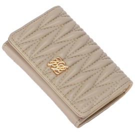 Alto Rose Business Card Holder, 2 Pockets, Cute, Quilting, Card Case, Simple, Thin, Rosia, beige, (greige)