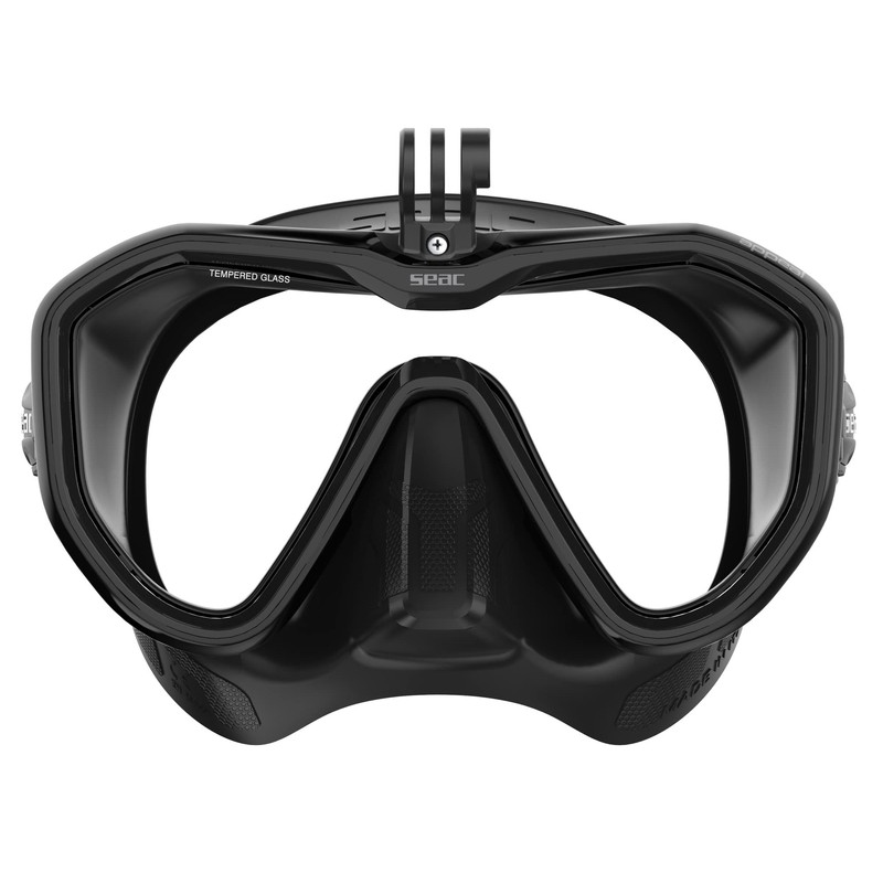Seac Appeal Pro, Italien hergestellte Einglas-Tauchmaske mit universeller Action-Cam-Halterung