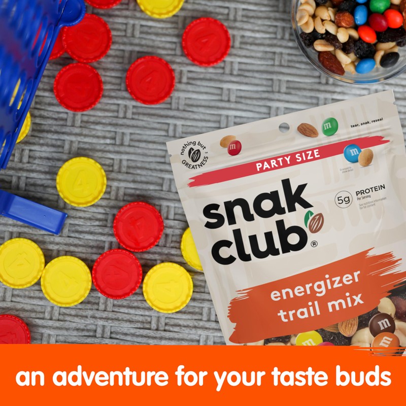Snak Club Energizer Trail Mix with Roasted Salted Peanuts, Raisins,