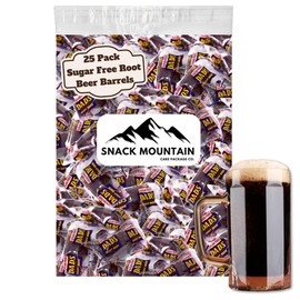Snack Mountain Dad's Sugar Free Root Beer Barrels (25 Pieces) Bulk Candy Individually Wrapped, Classic Hard Candy, Gluten Free, Old Fashion Nostalgic Candy