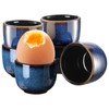 Caossuixin Ceramic Egg Cups, Set of 6, High-Quality Ceramic with
