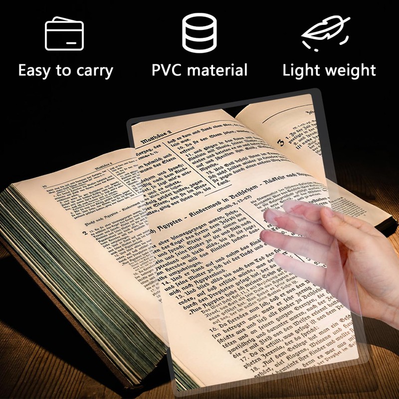 Large Magnifying Sheet for Seniors Reading: 11. 8x8.3 Inch Plastic
