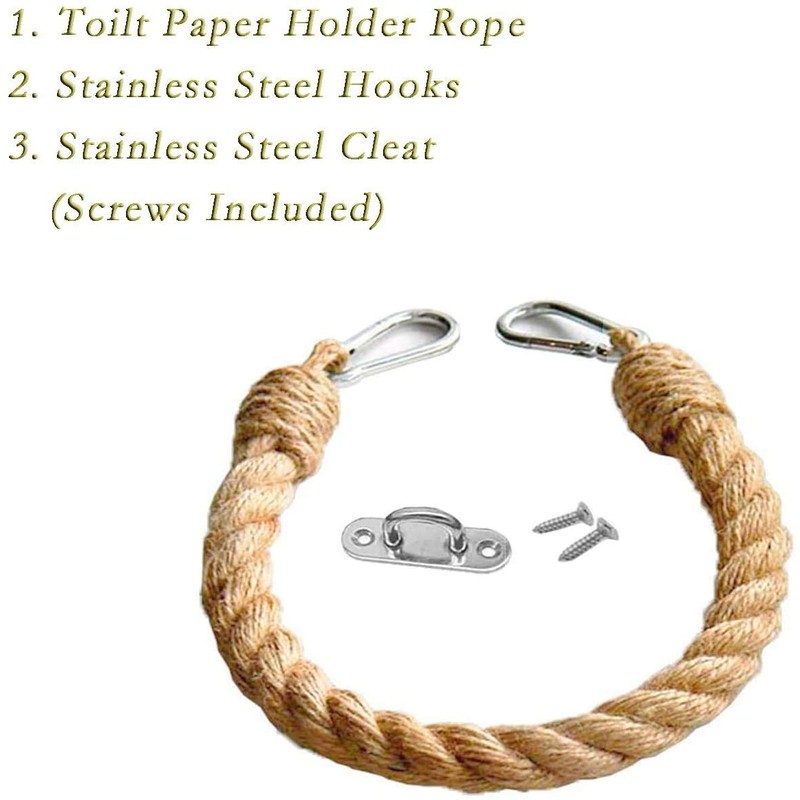 Nautical Rope Toilet Paper Roll Holders Towel Rings Curtain Holdbacks