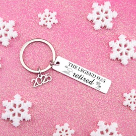 UYBEPU Retirement Gifts for Men 2025 Best Retirement Gifts for Women Mens Retirements Gift 2025 The Legend Has Retired Keychain for Coworker Father's Day Gift for Dad Men Funny Retirements Keyring