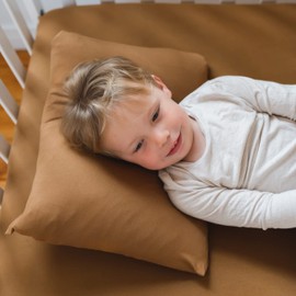 Pobibaby Pobibaby - 2 Pack Premium Toddler Solid Pillowcase - Ultra Soft Jersey Knit - Crib & Kids Pillow, Travel Pillow Case Cover (Caramel Brown)