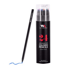 WA Portman 24 Piece Colored Pencil Set - 24 Pack of Coloring Pencils - Colored Pencils with Sharpener - Color Pencils for Artists & Colored Pencils for Adult Coloring - Colored Pencils 24 Count