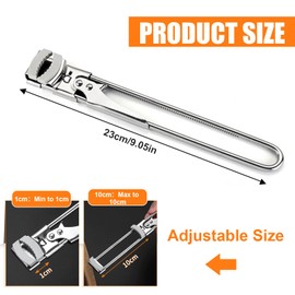 Jar Opener, Adjustable Manual Can Openers Stainless Steel Can Opener Non-Slip Multifunctional Jar Lid Opener Kitchen Gripper Tool for Seniors Arthritis