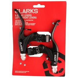 Clarks V-Brake Levers - Pair of Black Adjustable Alloy Brake Levers for V and Mechanical Disc Brake Systems