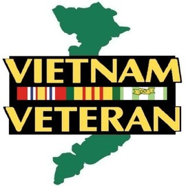 MFX Design Vietnam Veteran Ribbon Bumper Sticker Decal Toolbox Sticker Decal Laptop Sticker Decal Die Cut Vinyl - Made in USA 4 in. x 3.5 in.