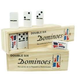 Dominican Republic Country Flag Engraved Dominoes Double Six