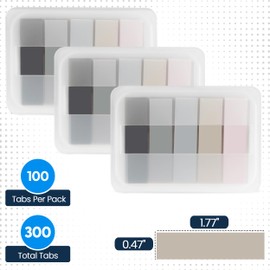Essex Wares - 300 Pieces - Transparent Sticky Notes Tabs with Case - 5 Morandi Colors - 3 Cases - 1.8" x 0.4" - 60 Pieces Each Color - Pop Up Index Tabs - Book Flags for Annotating - Book Sticky Tabs
