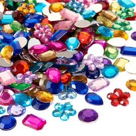 Craftdady 600 Pcs Acrylic Rhinestone Cabochons Flatback Crystal Gemstone Cabochons Assorted Shape for Clothing Accessories Jewelry Making Nail Art