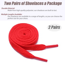 FADTOP Flat Laces - Colorful Shoelaces for Board, Sports, Casual Shoes - Universal Adults Red 160cm