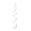 Solid Silver Plastic Hanging Swirl Decorations - 26'', Pack of