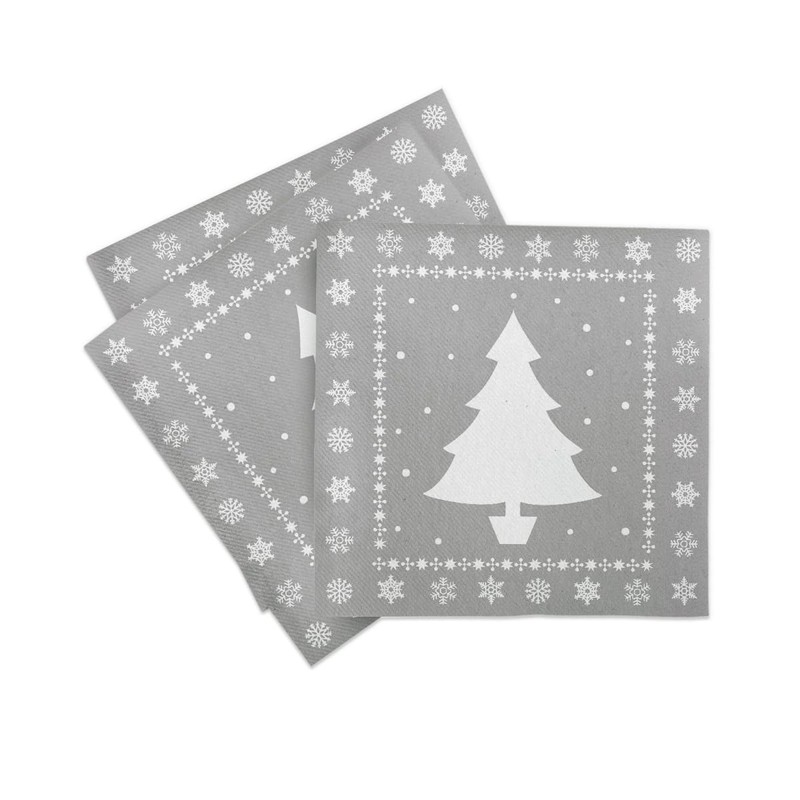 Sovie Home Linclass® Airlaid White Tree Napkin in Silver Christmas