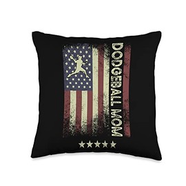USA American Flag - Dodgeball Mom Throw Pillow