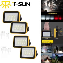 T-SUN 4× Work Lights LED Rechargeable Portable Flood Lights Camp Lamps Office US Stock