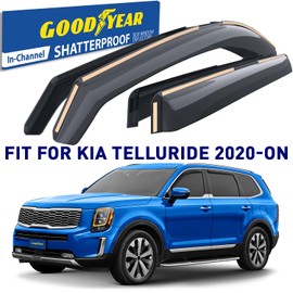 Goodyear Shatterproof in-Channel Window Deflectors for Kia Telluride 2020-2025, Rain Guards, Window Visors for Cars, Vent Deflector, Car Accessories, 4 pcs - GY008032